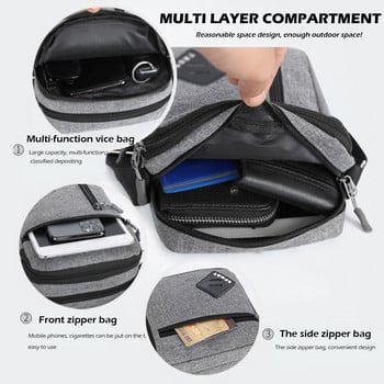 2023 Мъжка чанта Messenger Чанти за рамо през рамо Мъжка малка прашка за работа Бизнес Водоустойчиви оксфордски пакети Портмоне за чанти