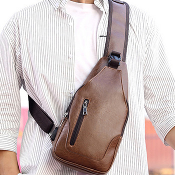 2023 Винтидж мъжка чанта през рамо Моден бизнес пакет Кожени чанти през рамо през рамо Прашка с голям капацитет Мъжки гръден пакет