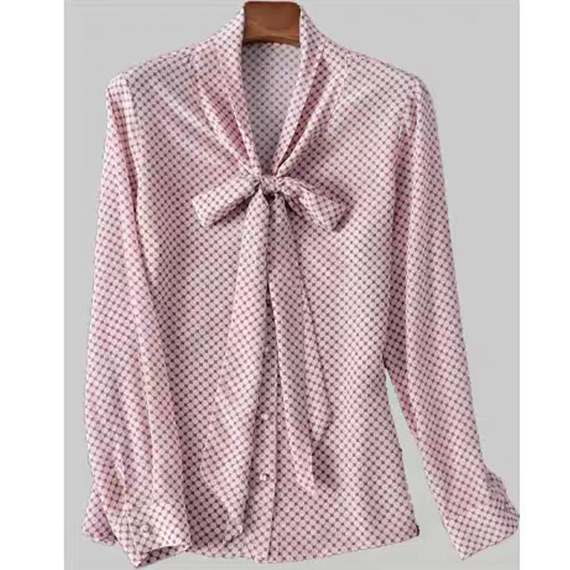 CHICLADY bluza Ženska proljetna moda s printom Opuštene ležerne bluze Vintage dugih rukava s mašnom ovratnikom Ženske košulje Blusas Chic Topovi