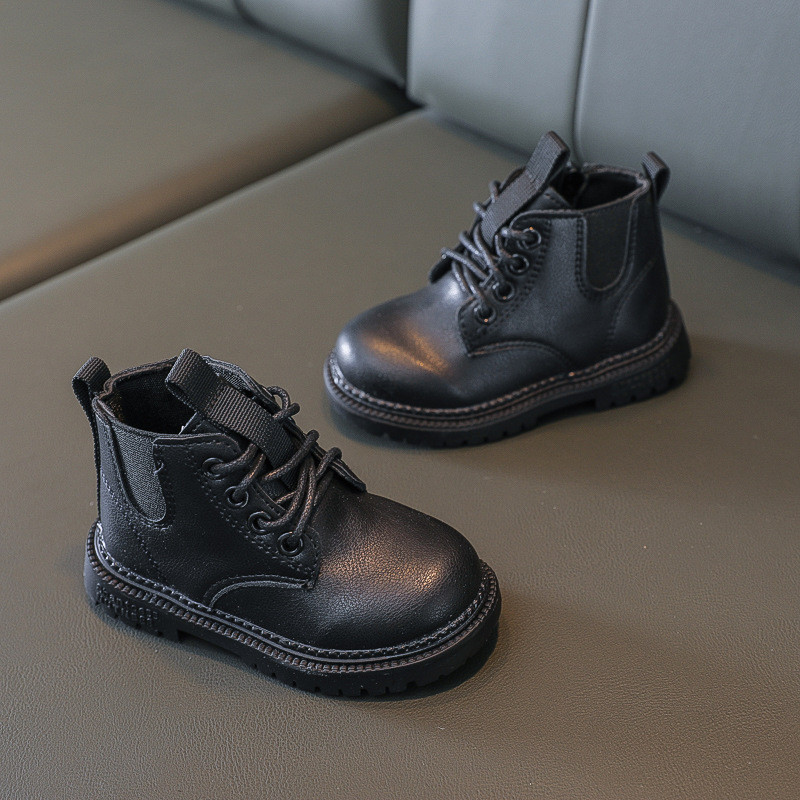 Divat gyerekcsizmák fiúk és lányok rövid csizmák téli egyszínű puha talp oldal cipzár Princess cipő Gyerek hétköznapi cipő