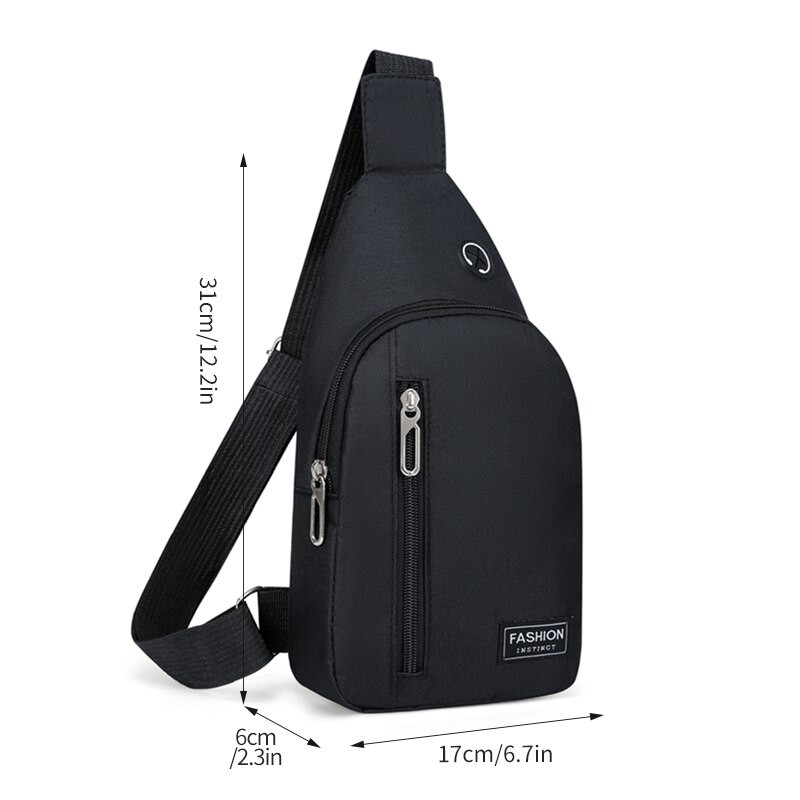 Nylonová náprsná taška pre mužov, multifunkčná ležérna módna trendová taška cez rameno pre outdoorové športy, všestranná crossbody taška