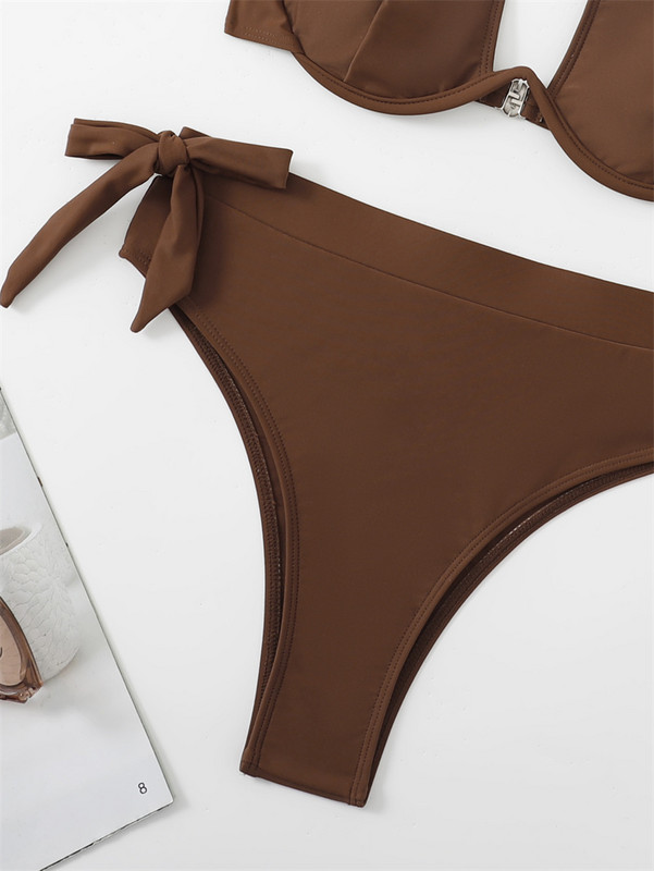 Para Praia Seksi Push Up kupaći kostim Bikini visokog struka 2023 Bandage kupaći kostim Ženski dvodijelni kupaći kostim s halterima