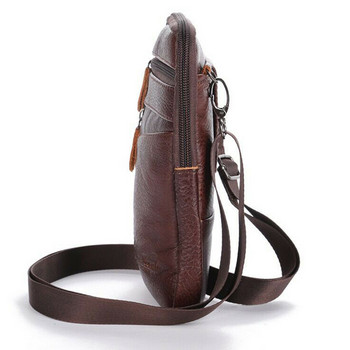 Мъжка чанта през рамо Мултифункционална кожена чанта тип месинджър Ежедневни чанти през рамо Висококачествено мъжко портмоне Телефон Мъжка чанта за гърди