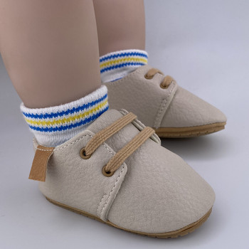 Ретро кожени бебешки обувки Обувки за новородено момче момиче Многоцветни гумени подметки за малко дете Противоплъзгащи се мокасини за първи път