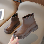 2023 Νέες απλές κοντές μπότες για κορίτσια Ευέλικτα μαλακά παιδικά μοδάτα μπότες Chelsea Παιδικά παπούτσια για αγόρια Casual στυλ Βρετανίας 21-36