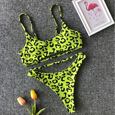 Para Praia Leopard Bikini 2023 seksikas supelkostüüm naiste stringid ujumistrikoo Rannarõivad Naiste ujumisriided Push Up ujumisriided kõrge vöökohaga