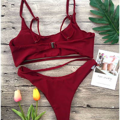 Para Praia Leopard Bikini 2023 seksikas supelkostüüm naiste stringid ujumistrikoo Rannarõivad Naiste ujumisriided Push Up ujumisriided kõrge vöökohaga