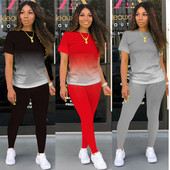 Moteriškas dviejų dalių komplektas Vasaros trumpomis rankovėmis O formos iškirptės marškinėliai + kelnės Kostiumai Sportiniai kostiumai Apranga Grafinis marškinėliai bėgimo kostiumai