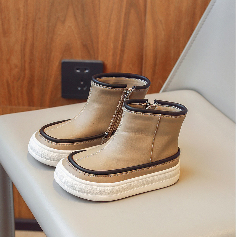 Vaikiški trumpi batai berniukams britiško stiliaus batai žiemai rudeniui mergaičių madingi batai aukšta viršūne Vaikiški Neslystantys, nespyriantys laisvalaikio batai