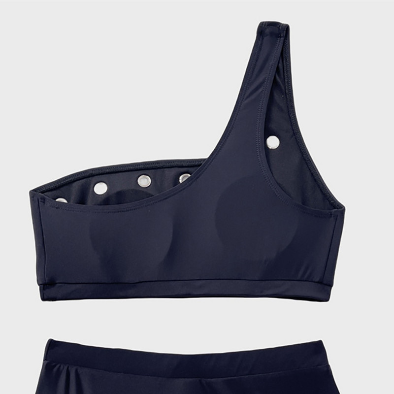 Para Praia Bandeau bikini set na jedno rame 2023 Seksi kupaći kostimi s prstenjem Ženski kupaći kostim Biquini s visokim strukom