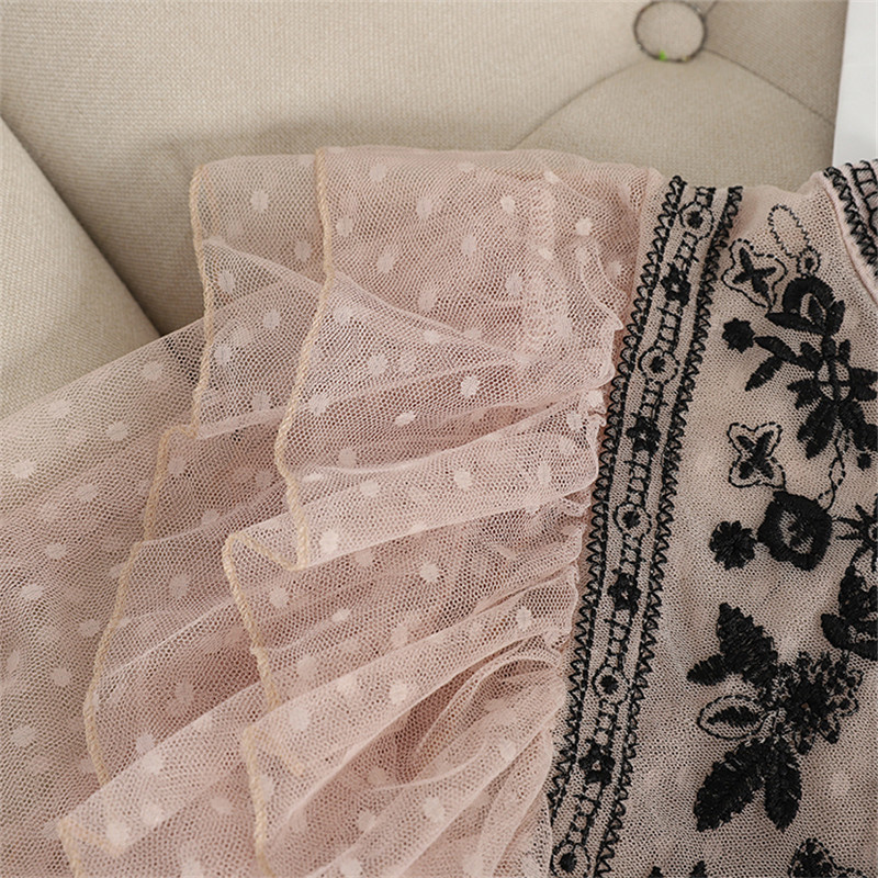 2020 cămașă două piese + tanc femei volane bluză plasă cârlig flori din dantelă cămăși femei mânecă evazată bluze scobite topuri AB1865