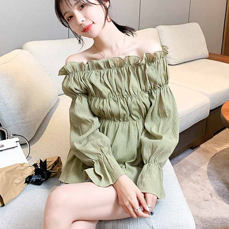 Módne blúzky s dlhým rukávom a rozdeleným výstrihom v kórejskom štýle, voľné, dámske, jeseň 2020, nová, univerzálna dámska košeľa 10664