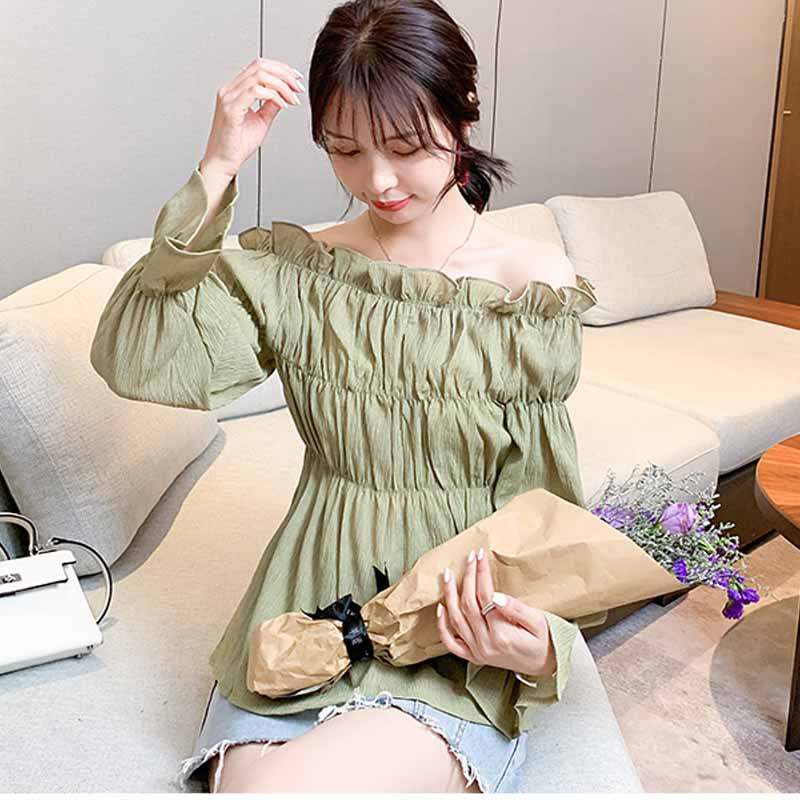 Módne blúzky s dlhým rukávom a rozdeleným výstrihom v kórejskom štýle, voľné, dámske, jeseň 2020, nová, univerzálna dámska košeľa 10664