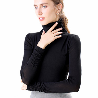 2021. aasta pikkade varrukatega kilpkonnakaelusega soliidsed särgid Naiste topid ja pluusid Roupas Feminina Pluusid Naiste naiste topid ja pluusid 5906 50