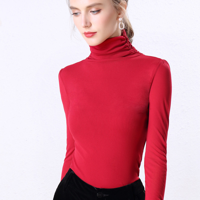 2021. aasta pikkade varrukatega kilpkonnakaelusega soliidsed särgid Naiste topid ja pluusid Roupas Feminina Pluusid Naiste naiste topid ja pluusid 5906 50