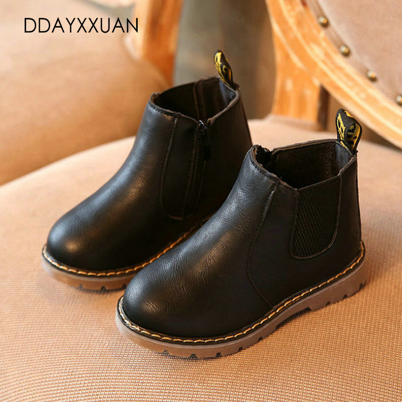 Nové jarné jesenné detské martinské čižmy, značkové kožené topánky, módne chlapčenské dievčenské detské čižmy na zips, mäkké ležérne zimné topánky