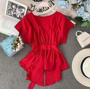 Bluze pentru femei, cu talie înaltă, cu șireturi, elegante, largi, dulci, vintage, chic, la modă, 2020, elegante, solide, noi bluze pentru femei