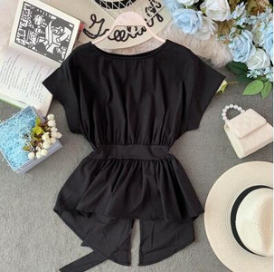 Bluze pentru femei, cu talie înaltă, cu șireturi, elegante, largi, dulci, vintage, chic, la modă, 2020, elegante, solide, noi bluze pentru femei