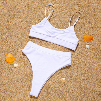 Para Praia 2023 Ψηλόμεσο Γυναικείο μαγιό Push Up Μαγιό Two Pieces Diamond Shiny Bikini Biquini Summer