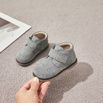 SandQ бебешки ботуши за момченца обувки от естествена кожа зимни обувки за деца chaussure zapato детски обувки момичета сиви тъмносини ботуши