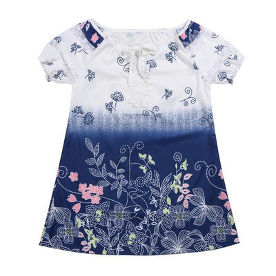 Módna vintage kvetinová potlač blúzka košeľa 2019 Letná blúzka s krátkym rukávom a šifónom, sexy dámska blúzka s výstrihom do V, ležérna voľná košeľa