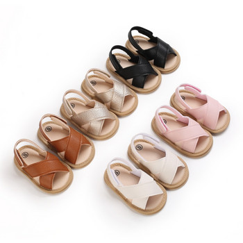 Дишащи летни сандали за бебета и момичета, обикновени обувки за малки деца, едноцветни, меки подметки, обувки на открито и закрито Prewalker 0-18M