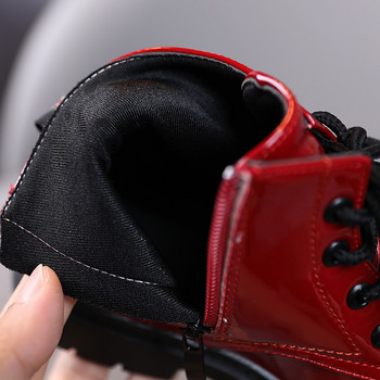 2022 Обувки за момче Детски есенни лачени дантелени ботуши Бебешки зимни ботуши за малко дете Водоустойчиви за момиче 1 2 3 4 5 6 години