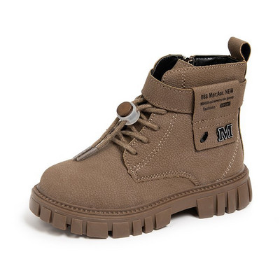 Bērni Silti zābaki Bērnu kedas Ādas zābaki zēniem Gumijas Pretslīdes Sniega zābaki Modes Šņorējamas Ziemas Kurpes Botas Para Niñas