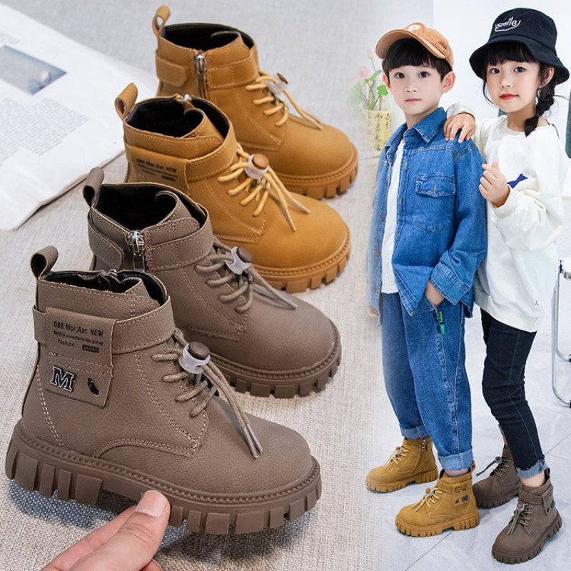 Lastele soojad saapad Laste tossud nahast saapad poistele Kummist libisemisvastased lumesaapad Moodsad nööriga talvejalatsid Botas Para Niñas