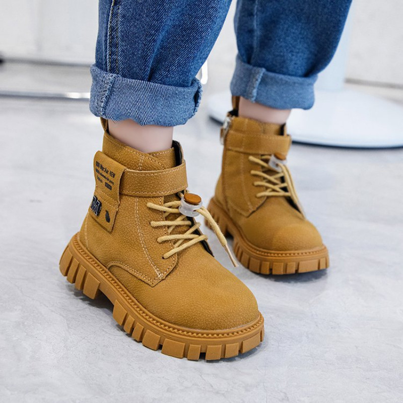 Lastele soojad saapad Laste tossud nahast saapad poistele Kummist libisemisvastased lumesaapad Moodsad nööriga talvejalatsid Botas Para Niñas