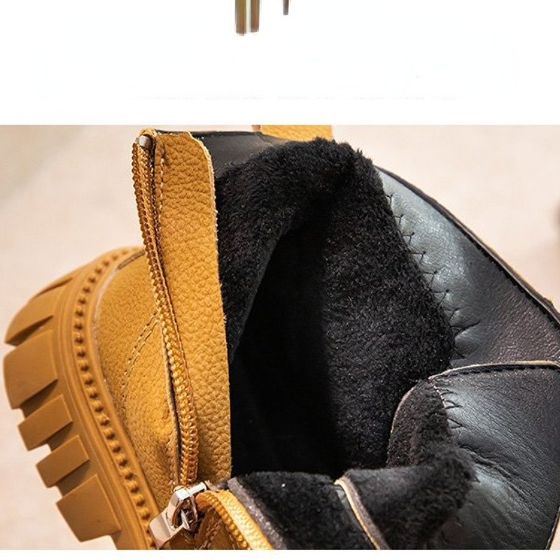 Lastele soojad saapad Laste tossud nahast saapad poistele Kummist libisemisvastased lumesaapad Moodsad nööriga talvejalatsid Botas Para Niñas