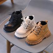 CAPSELLA KIDS Φθινοπωρινές χειμερινές μπότες μόδας για κορίτσια Κοντές μπότες για αγόρια Δερμάτινα μποτάκια νήπια κίτρινα παπούτσια Αθλητικά 21-36