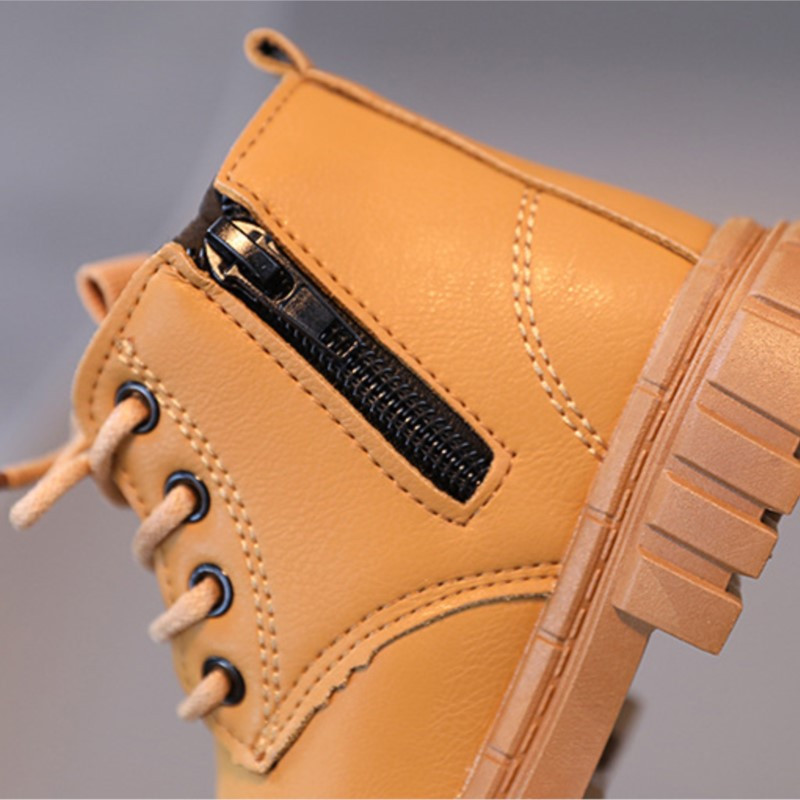 CAPSELLA KIDS Φθινοπωρινές χειμερινές μπότες μόδας για κορίτσια Κοντές μπότες για αγόρια Δερμάτινα μποτάκια νήπια κίτρινα παπούτσια Αθλητικά 21-36