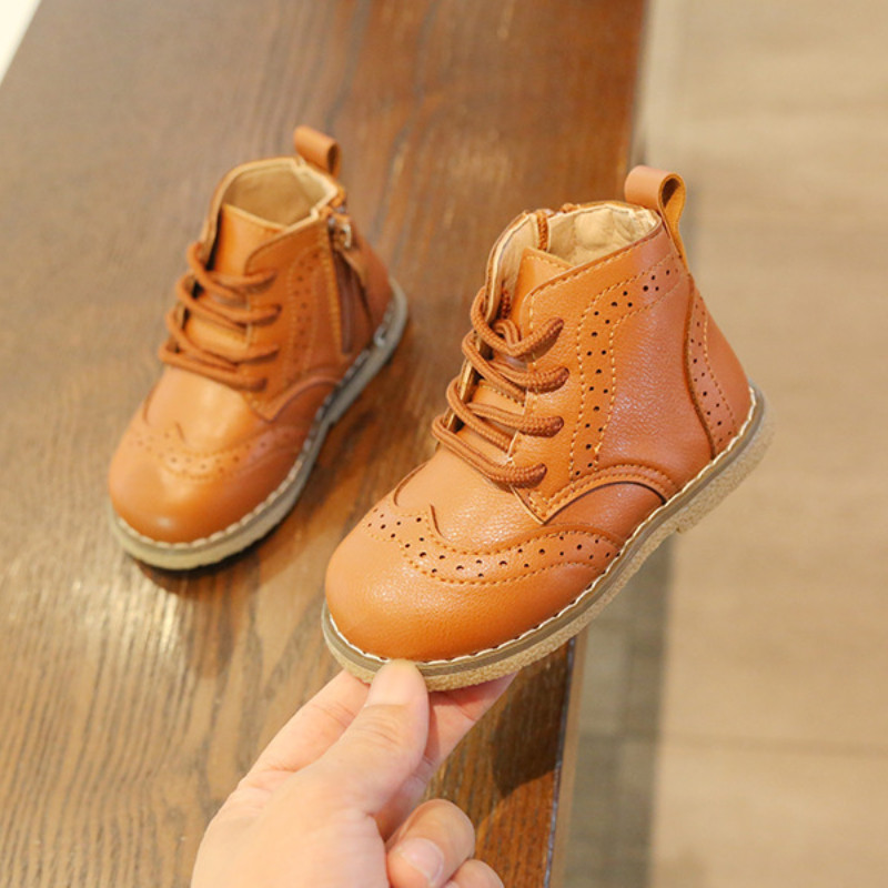 Dječje jesenske uniseks klasične čizme na vezanje 2022. Brogue kožne cipele Dječje gležnjače za djevojčice i dječake, čizme za djevojčice veličine 21-30