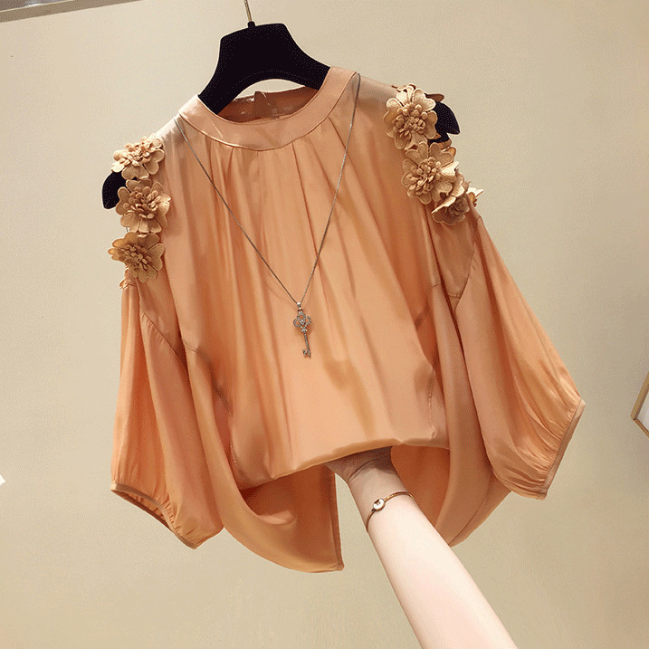 Topuri și bluze pentru femei Bluze pentru femei de vară 2020 bluză albă bluză din șifon trei sferturi cămașă pentru femei top cu umăr drăguț