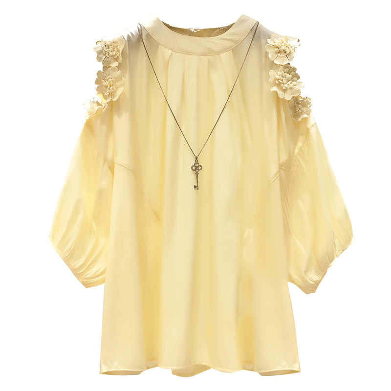 Topuri și bluze pentru femei Bluze pentru femei de vară 2020 bluză albă bluză din șifon trei sferturi cămașă pentru femei top cu umăr drăguț