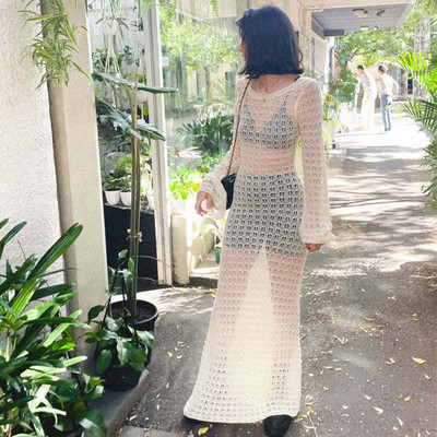 Pleteni kratki gornji dio za plažu Midi suknja Ženski seksi topovi dugih rukava Blagdanske suknje Ženski komplet Ljeto 2022. Elegantni ženski set Lake Blue