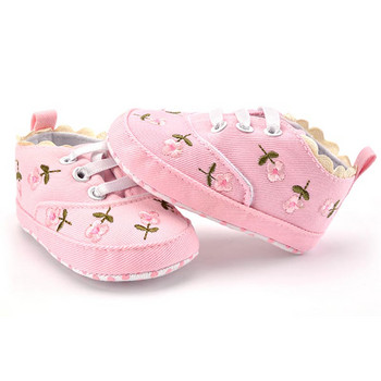 Бебешки обувки за момичета, бели, розови, флорални бродирани меки подметки Обувки Prewalker Walking Toddler Ежедневни детски обувки за Dropshipping