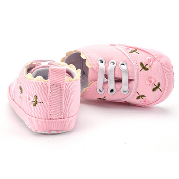 Бебешки обувки за момичета, бели, розови, флорални бродирани меки подметки Обувки Prewalker Walking Toddler Ежедневни детски обувки за Dropshipping