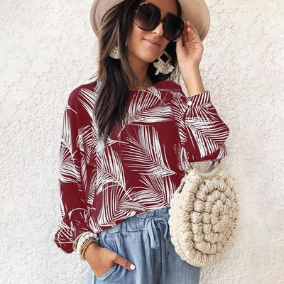 Cămașă Boho 2020, mărime mare, 5XL, pentru femei, cămașă imprimată cu mâneci lungi, cu decolteu floral, toamnă fierbinte, primăvară, bluză casual pentru femei