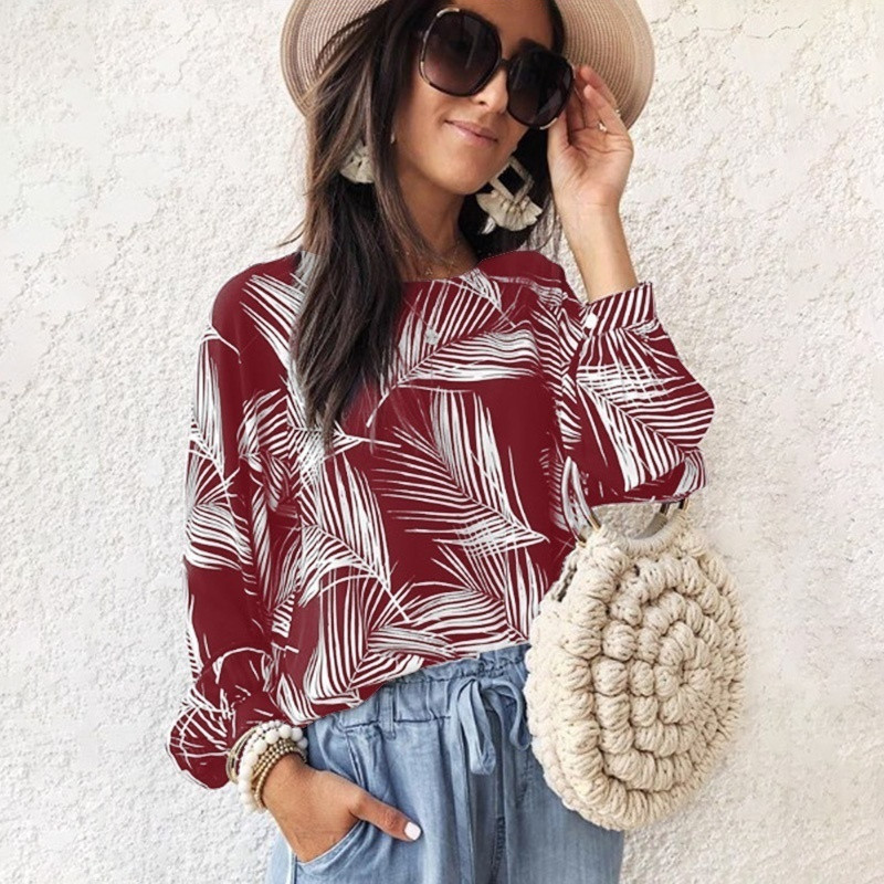 Cămașă Boho 2020, mărime mare, 5XL, pentru femei, cămașă imprimată cu mâneci lungi, cu decolteu floral, toamnă fierbinte, primăvară, bluză casual pentru femei