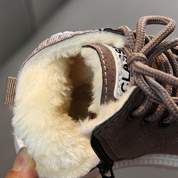 Нови бебешки есенни зимни обувки Детски модни ботуши за момчета Момичета Бебешки детски топли ботуши Бебешки обувки за момче с косъм Размер 21-30