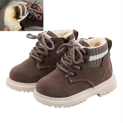 Uued Beebi sügistalvised jalatsid Moodsad lastesaapad poistele Tüdrukutele Beebidele Lastele Soojad Saapad Beebipoiste jalatsid karusnahaga Suurus 21-30