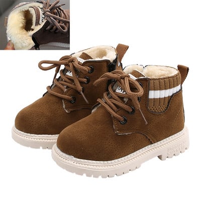 Uued Beebi sügistalvised jalatsid Moodsad lastesaapad poistele Tüdrukutele Beebidele Lastele Soojad Saapad Beebipoiste jalatsid karusnahaga Suurus 21-30