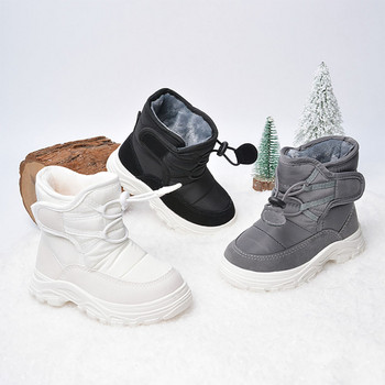 Χειμερινές μπότες χιονιού για παιδιά αδιάβροχα χοντρά ζεστά υποδήματα Απλά για αγόρια βελούδινα παπούτσια για κορίτσια Εργονομία Χειμερινά παπούτσια με μαλακή σόλα