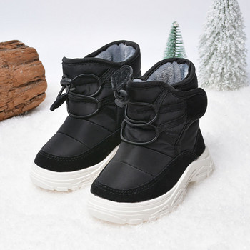Зимни ботуши за сняг за деца Водоустойчиви дебели топли обувки Обикновени момчета Момичета Плюшени обувки Ергономични зимни обувки с мека подметка