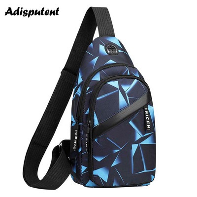 USB-töltős mellkastáska Alkalmi hevedertáska férfiaknak válltáska, férfi lopásgátló multifunkciós táskák sport utazócsomag