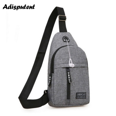 USB-töltős mellkastáska Alkalmi hevedertáska férfiaknak válltáska, férfi lopásgátló multifunkciós táskák sport utazócsomag