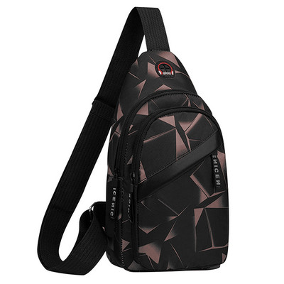 USB-töltős mellkastáska Alkalmi hevedertáska férfiaknak válltáska, férfi lopásgátló multifunkciós táskák sport utazócsomag