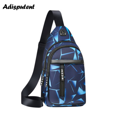 USB-töltős mellkastáska Alkalmi hevedertáska férfiaknak válltáska, férfi lopásgátló multifunkciós táskák sport utazócsomag